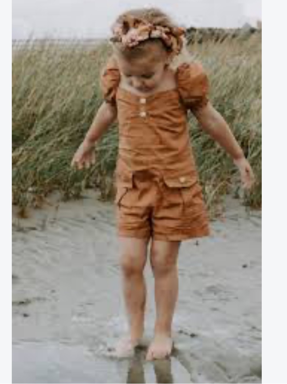 Janie and Jack Puff Sleeve Pocket Romper